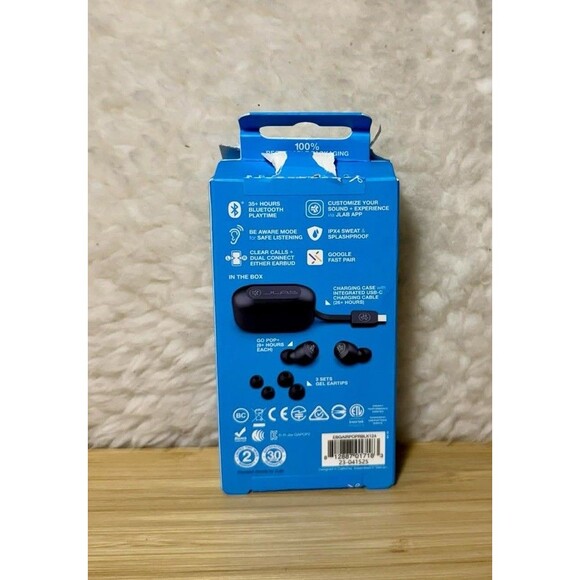 JLab GO Air Pop+ True Wireless Bluetooth Earbuds Black NEW - Picture 5 of 5